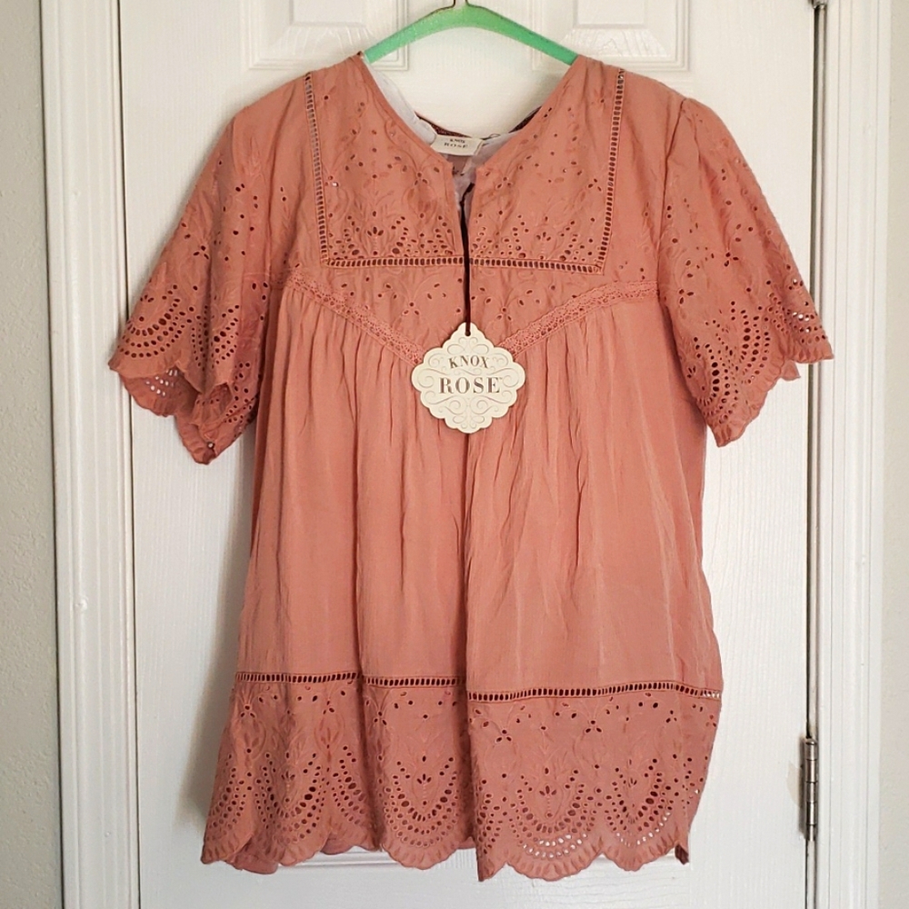 Knox Rose Large blouse dusty rose color